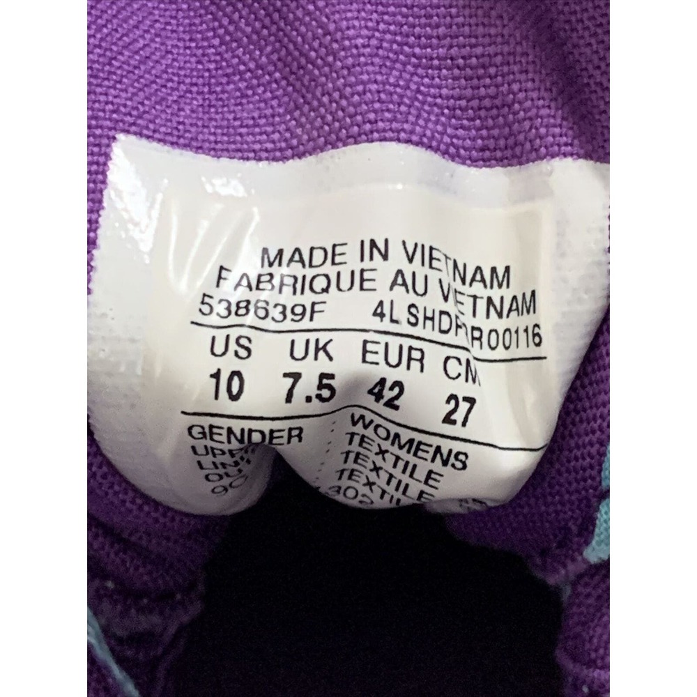 CONVERSE All Star Women Sz 10 Turquoise/Purple Laces Hidden Heel Wedge Sneakers - Picture 7 of 7